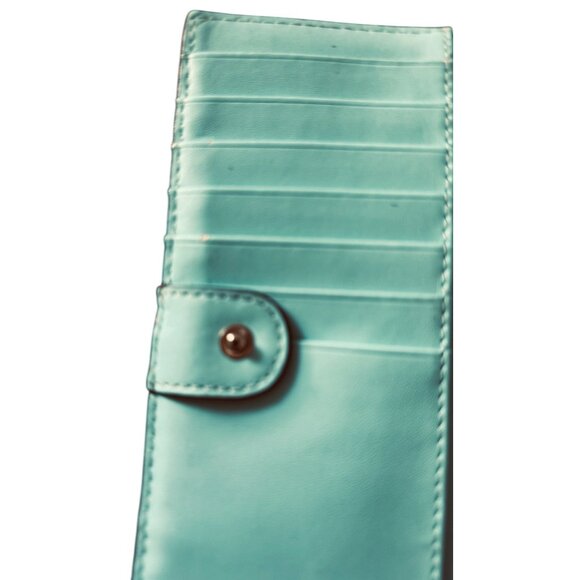 Kate Spade turquoise Large Slim Leather Wallet With Multiple Card Slots & ID Win - Picture 5 of 11